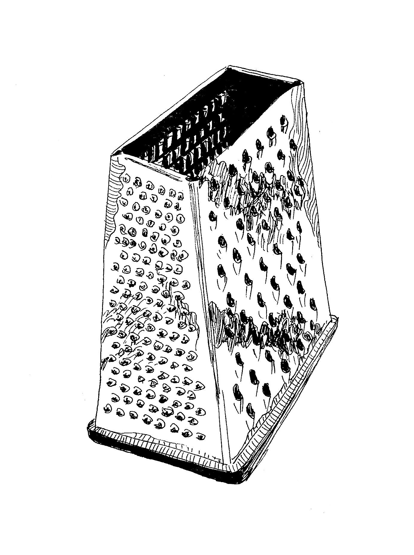 Drawing of a cheese grater